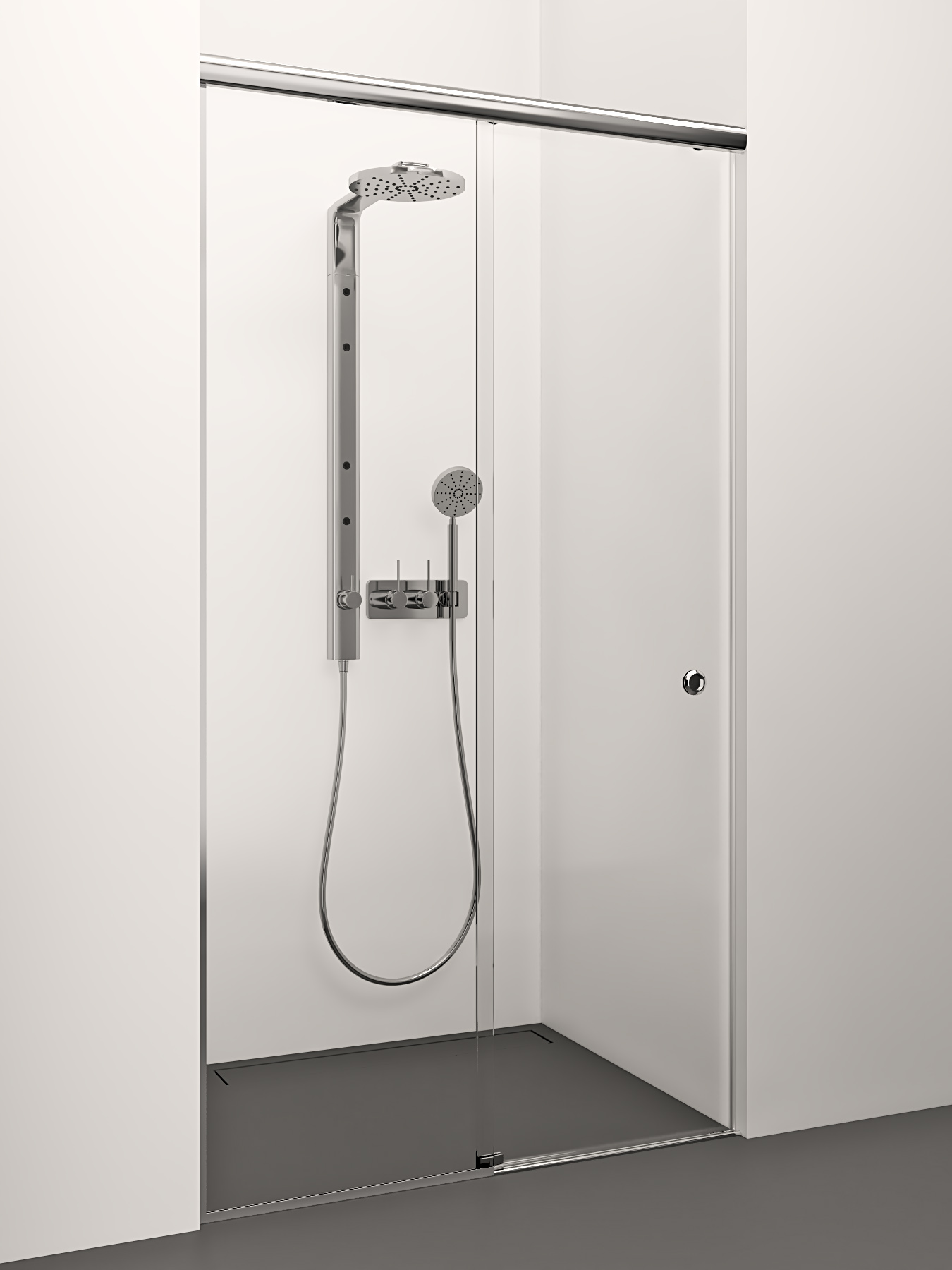 dušas durvis Serena, 1000 mm, h=2000 mm, hroms/caurspīdīgs stikls